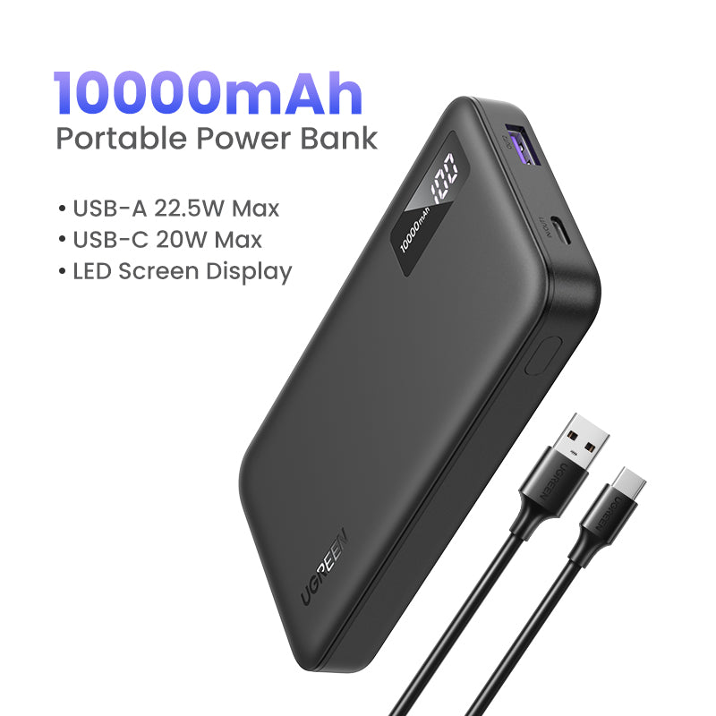 UGREEN PB311 10000mAh/20000mAh PD 20W SCP 22.5W QC 18W Power Bank USB Type C Portable Charger Compatible for iPhone Samsung Pixel iPad