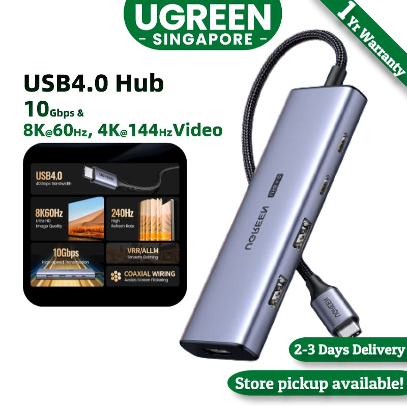 Ugreen USB4 10Gbps USB C Hub, 8K60Hz 4K144Hz 1080P240Hz HUB, 2