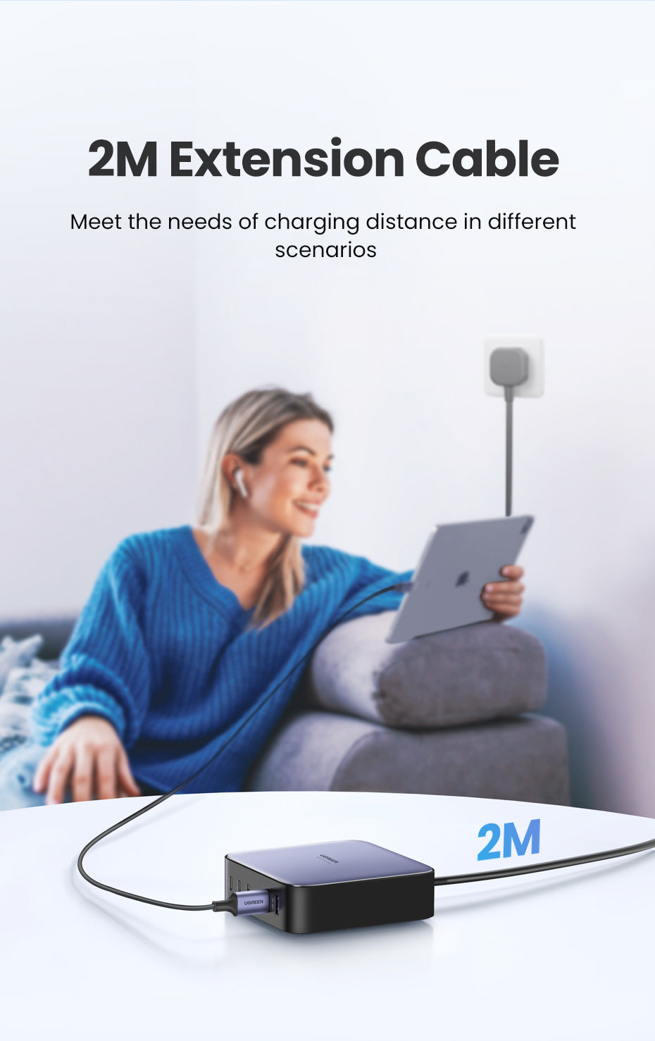 UGREEN  200W GaN 6-Port Fast Charger 4C2A 4Type-C 2USB-A Charger for Laptop Power Adapter