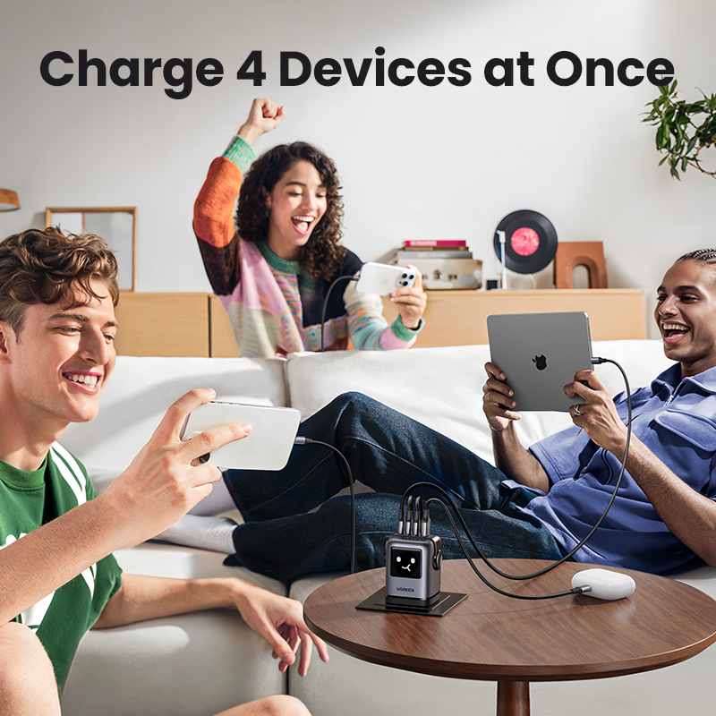UGREEN Uno Charger 100W RobotGaN Charger 3 USB C 1 USB A Wall Charger GaN Charger for MacBook Pro/Air, Dell XPS, iPad Mini/Pro iPhone 16 15 Pro Max iPhone 16 15 Plus Samng Galaxy S25 S24 Ultra Z Fold5 M14 Z Flip5 , Pixel, and More