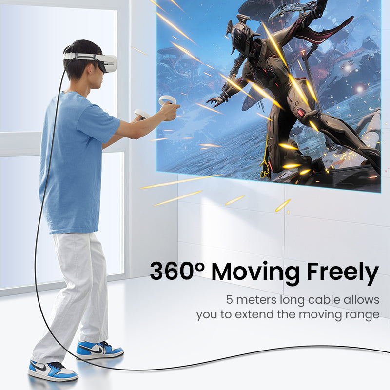 UGREEN 5M USB C Link Cable for Quest 2 Headset VR USB C 3.2 Gen1 High Speed 5Gbps 5m Charging Cable 60W USB C to USB C VR Link Cord