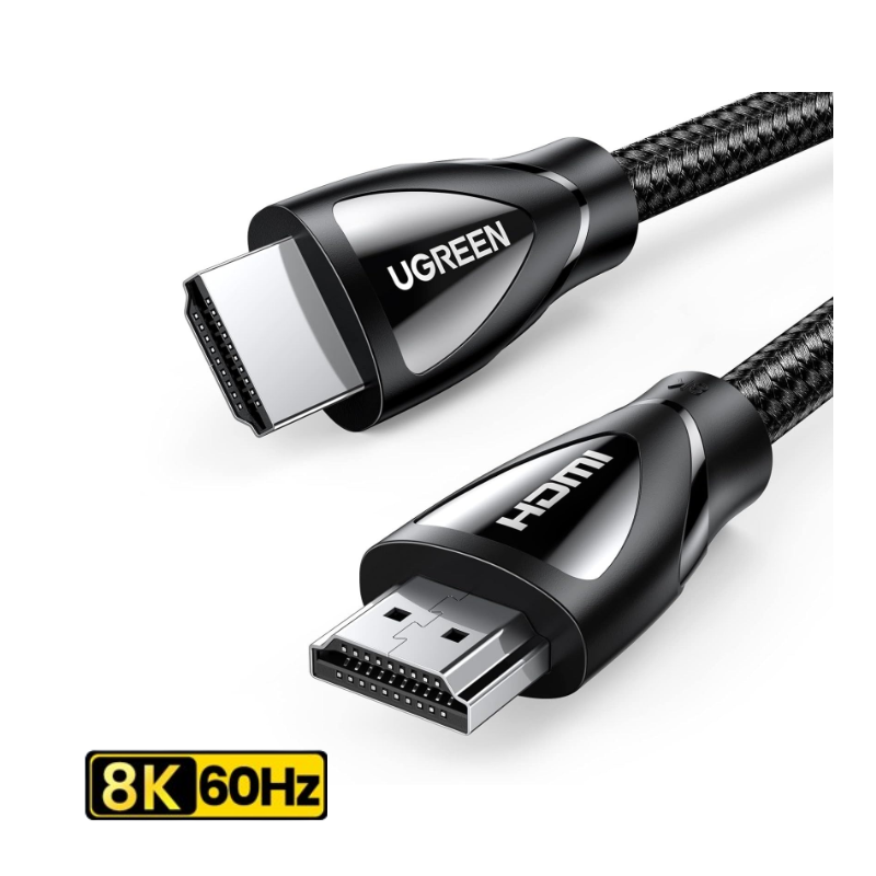 UGREEN 80401 HDMI Cable 8K 60Hz HDMI 2.1 Cable 48Gbps Ultra High Speed 4K 120Hz Braided HDMI Cable Dynamic HDR Dolby Vision HDR10 4:4:4 eARC Compatible with PS5 PS4 Xbox UHD TV Blu-ray Projector