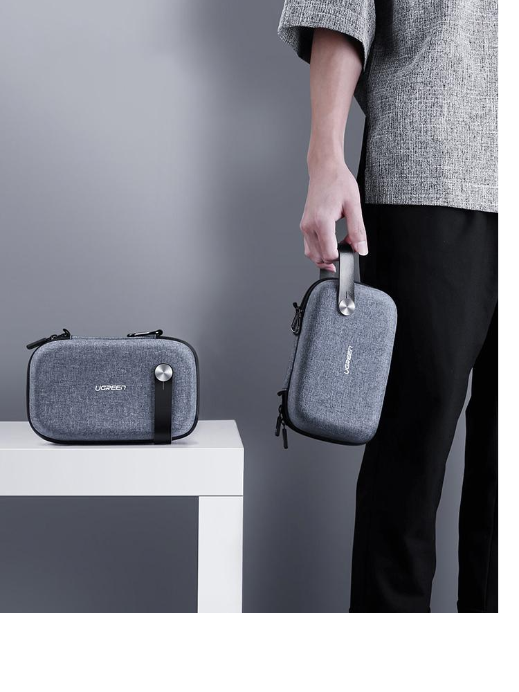 UGREEN 50903 Multi-function Travel Case Gadget Bag Waterproof Accessories Organiser Case Travel Storage Bag Grey