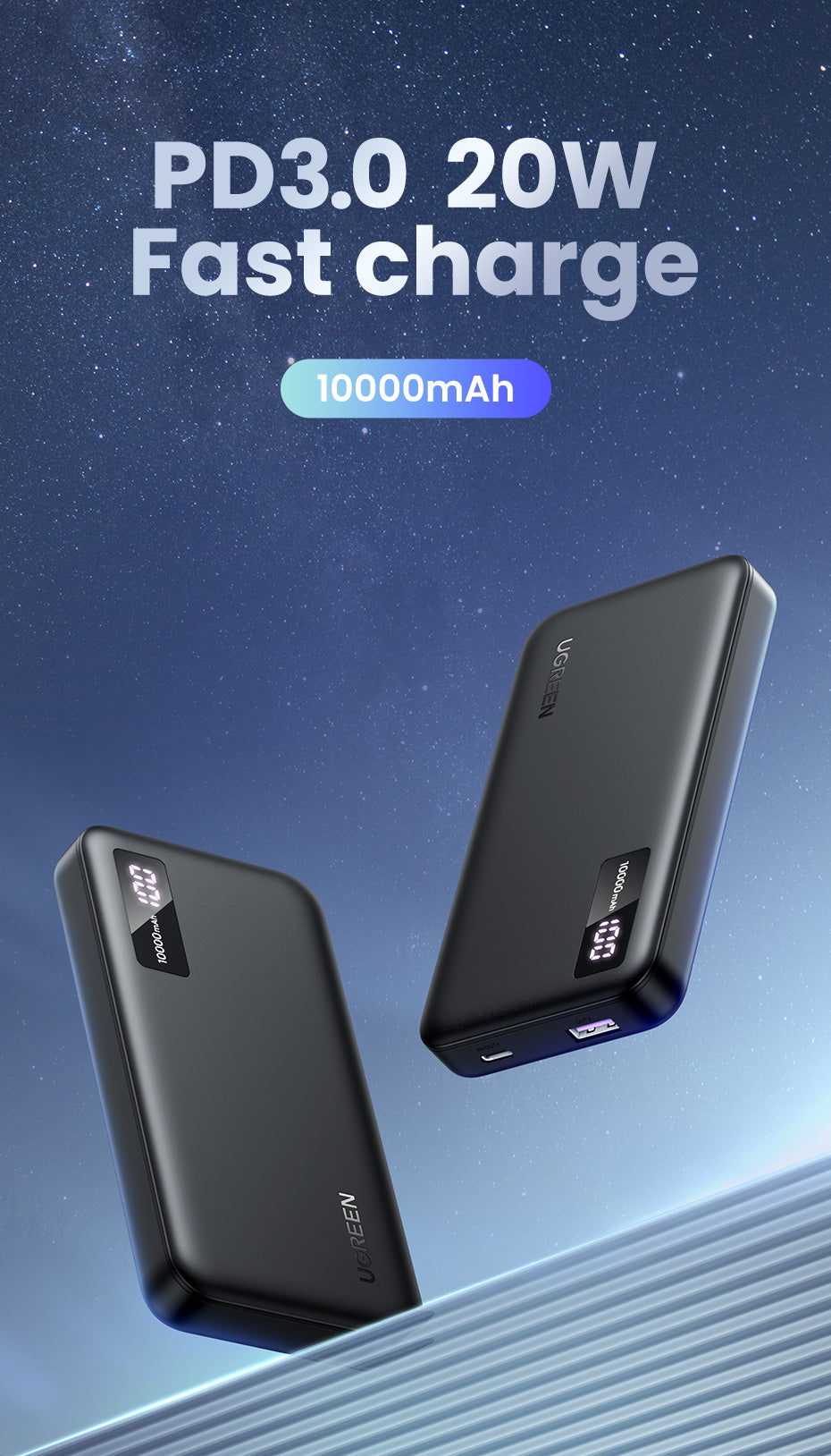 UGREEN PB311 10000mAh/20000mAh PD 20W SCP 22.5W QC 18W Power Bank USB Type C Portable Charger Compatible for iPhone Samsung Pixel iPad