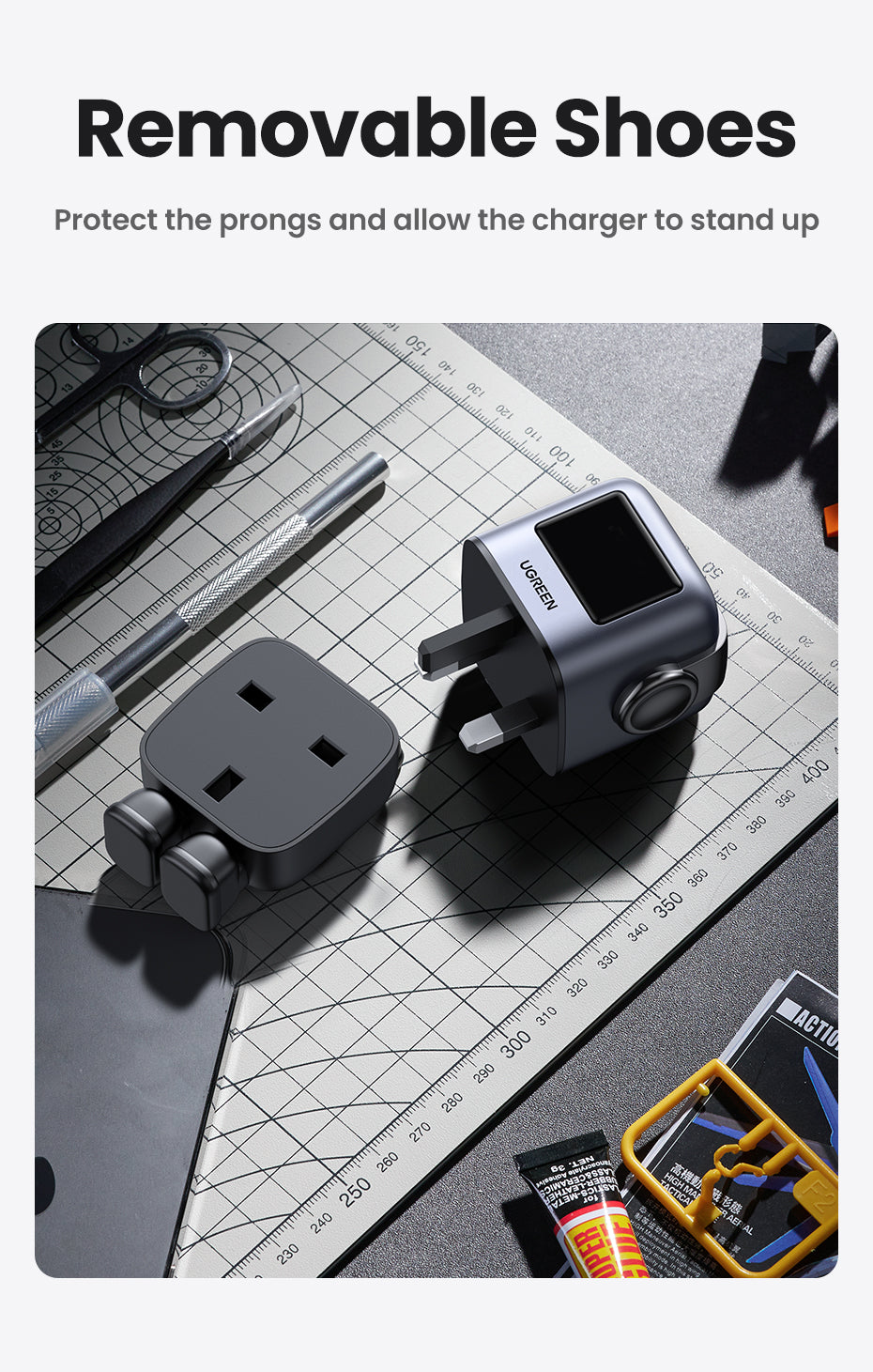 UGREEN Uno Charger 65W RobotGaN Charger 2 USB C 1 USB A Wall Charger GaN Charger for MacBook Pro/Air, Dell XPS, iPad Mini/Pro iPhone 16 15 Pro Max iPhone 16 15 Plus Samng Galaxy S24 Ultra Z Fold5 M14 Z Flip5 A35 A55, Pixel, and More