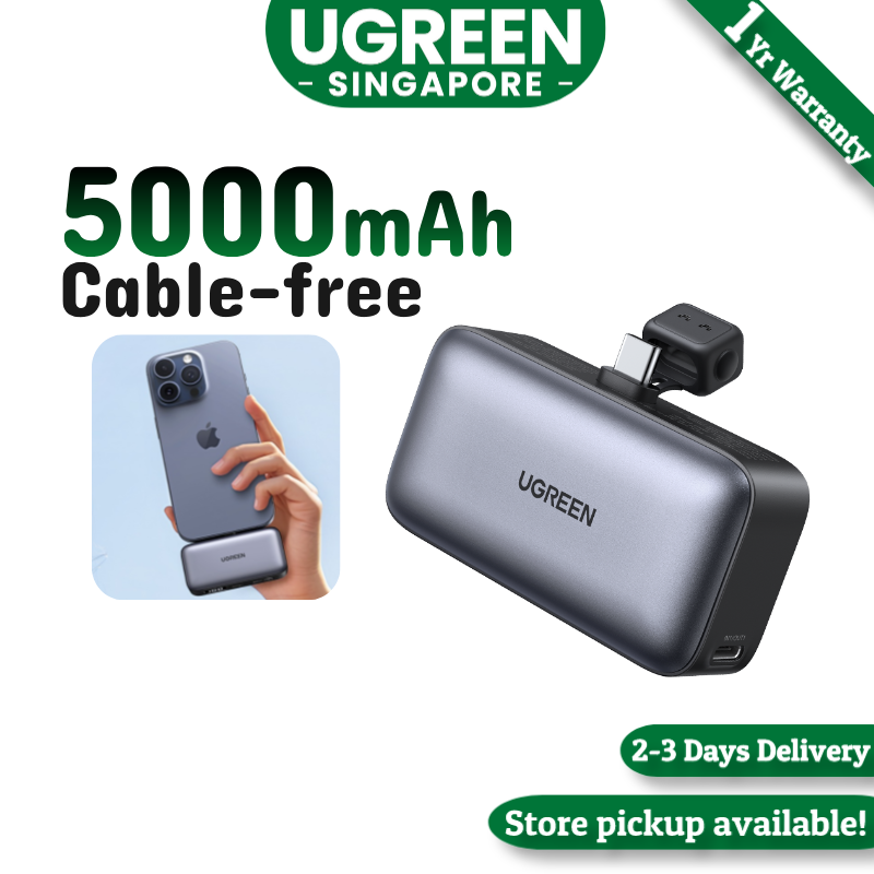 UGREEN 5000mAh Powerbank Portable Charger 22.5W Built-In USB-C Power Bank with LED Display PD USB C Mini Power Bank Fast Charging Battery Powerbank Compatible Android iPhone Samsung Huawei Honor Xiaomi