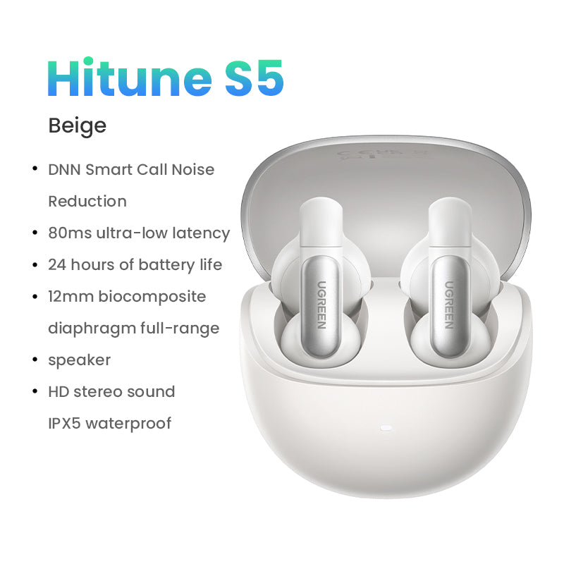 UGREEN ClipBuds S5 Bluetooth 5.4 Wireless Earphone for iPhone 16 15 Pro Max Samsung S24 S23 Ultra