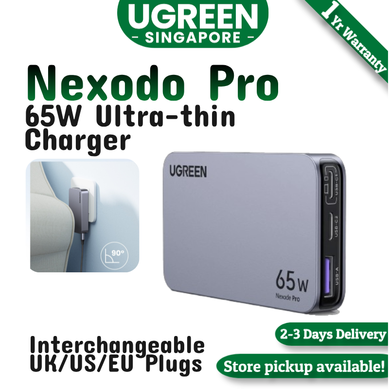 UGREEN Nexode Pro X753 65W 3-port Ultra-thin Fast Travel Charger Adapter GaN Charger for MacBook iPad iPhone 16 15 14 Pro Max Samsung S24 S23 Ultre Steam Deck