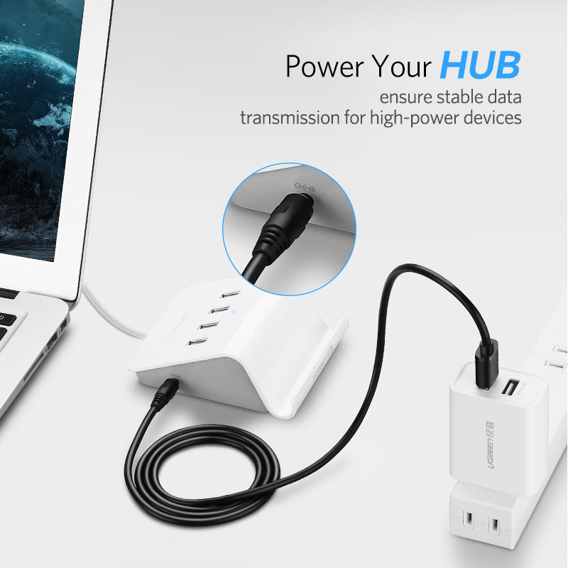 UGREEN 1M USB to DC 3.5mm Power Cable USB A Male to 3.5 Jack Connector 5V Power Supply Charger Adapter for HUB USB Fan Power Cable-1M