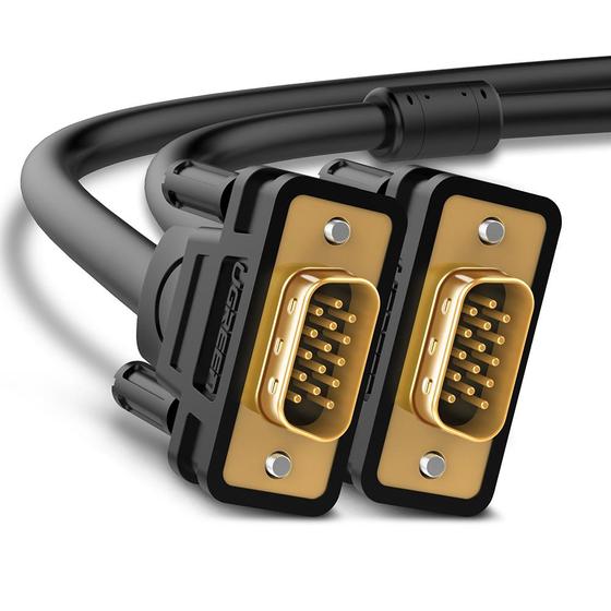 UGREEN 11646 VGA SVGA HD15 Male to Male Video Coaxial Monitor Cable with Ferrite Cores Gold Plated Connectors Support 1080P Full HD