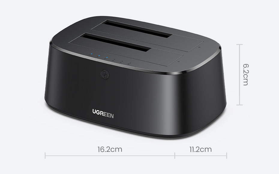 UGREEN Hard Drive Docking Station USB 3.0 to SATA Adapter External UASP Enclosure Hard Disk Caddy Reader 2-Bay Cloning Kit For 2.5/3.5 SATA HDD SSD,Windows,Mac OS,Linux,PS4,Xbox One