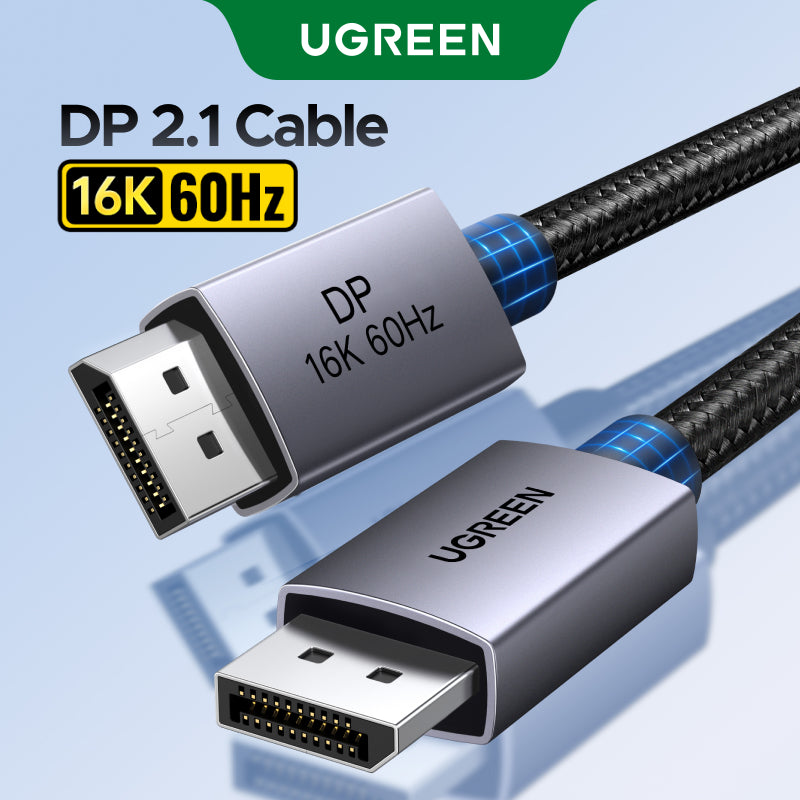 UGREEN DP to DP 1.2/1.4/2.1 Cable 4K 60Hz UHD DisplayPort Male to Male Monitor Video Cable Compatible with 1080P Full HD for PC Host, HP Laptop, Graphics Card and All Your DP Enabled Devices