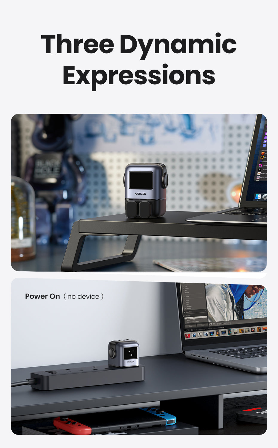 UGREEN Uno Charger 65W RobotGaN Charger 2 USB C 1 USB A Wall Charger GaN Charger for MacBook Pro/Air, Dell XPS, iPad Mini/Pro iPhone 16 15 Pro Max iPhone 16 15 Plus Samng Galaxy S24 Ultra Z Fold5 M14 Z Flip5 A35 A55, Pixel, and More
