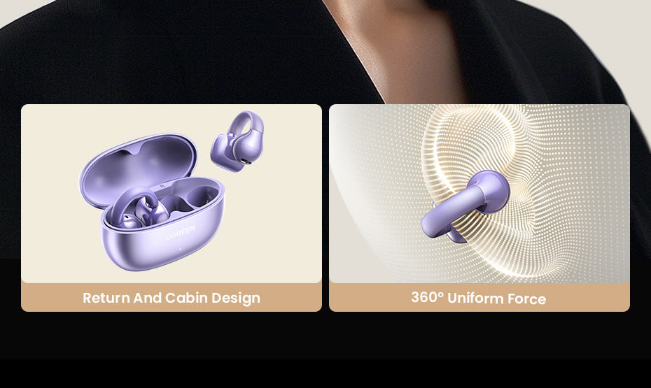 UGREEN ClipBuds S3 Bluetooth 5.4 Wireless Earphone for iPhone 16 15 Pro Max Samsung S24 S23 Ultra Waterproof IPX5