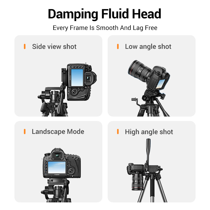 UGREEN Professional Tripod for Phone & Camera,360 Degree Portable Tripod Floor Stand Selfie Photography Record Video Livestream Adjustable height