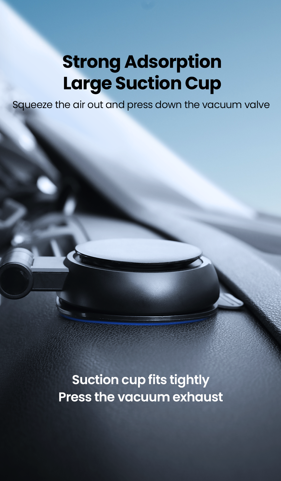 UGREEN Phone Holder for Car Windscreen Mobile Dashboard Mount Gravity Suction Cup Sticky Cradle Long Arm Clamp for iPhone , Samsung Galaxy S22 ,Huawei , Xiaomi, Oneplus