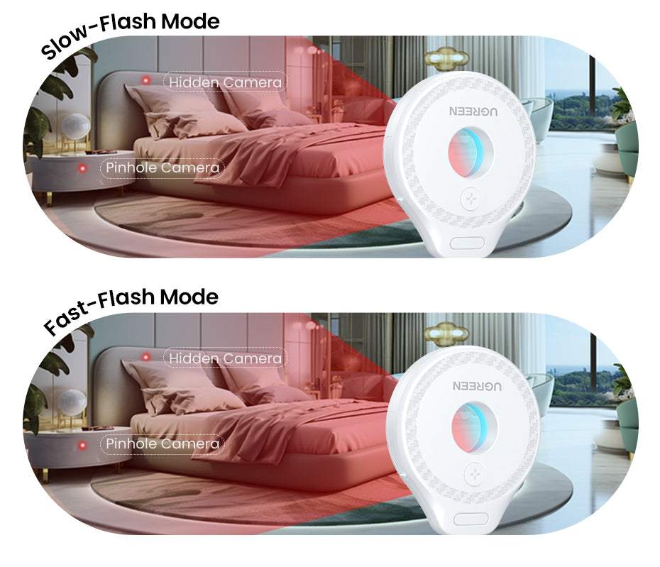 UGREEN Mini Anti-Peeping Camera Detector Hidden Camera Durable and long-lasting Portable Pinhole Hidden Lens Detect Gadget Effective hidden lens detection With USB Cable For Travel Hotel Locker Room Toilet