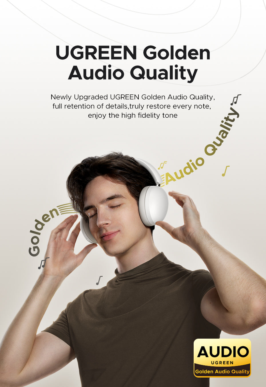 UGREEN HP205 Hi-Res Hitune Studio Max2 ANC Wireless Bluetooth 5.4 Earphones Over The Ear Noise Cancelling Headphone