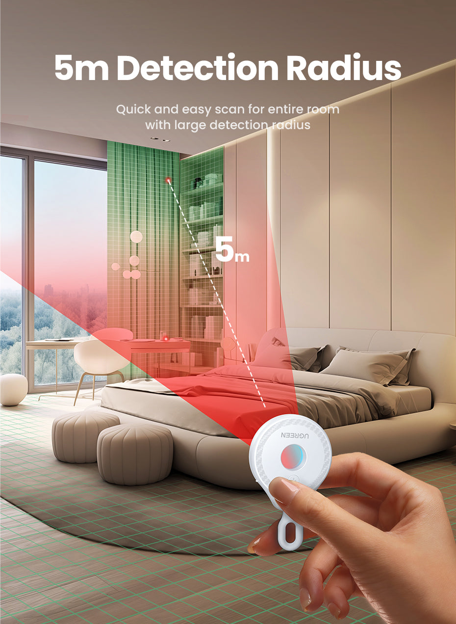 UGREEN Mini Anti-Peeping Camera Detector Hidden Camera Durable and long-lasting Portable Pinhole Hidden Lens Detect Gadget Effective hidden lens detection With USB Cable For Travel Hotel Locker Room Toilet