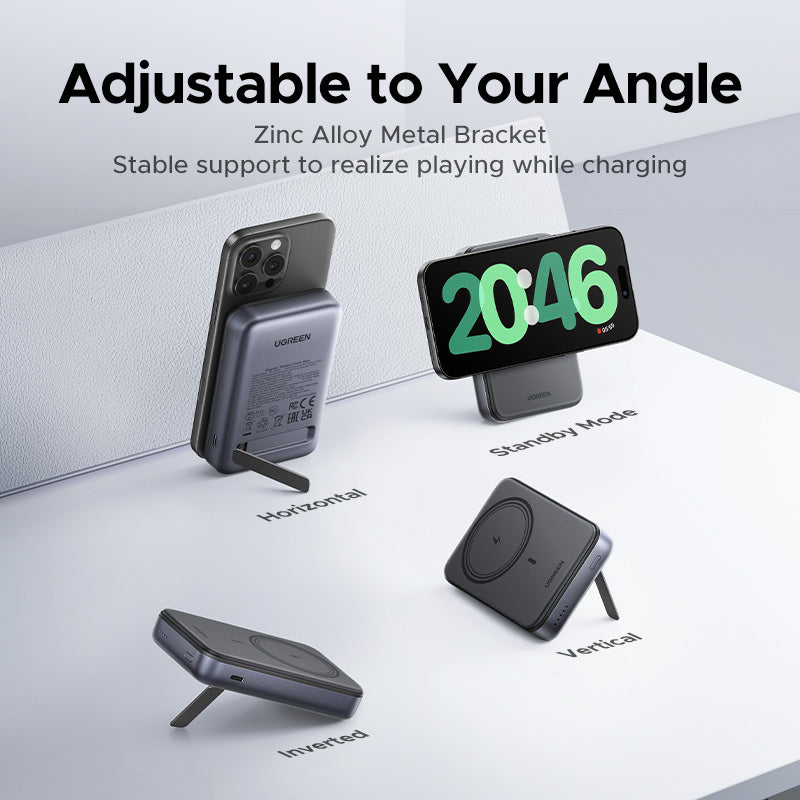 UGREEN 55140 10000mAh Foldable Kickstand Magnetic Battery Battery Bank Powerbank PD 20W Wireless Portable Power Bank Compatible with Magsafe iPhone 16/15/14/13/12 Series