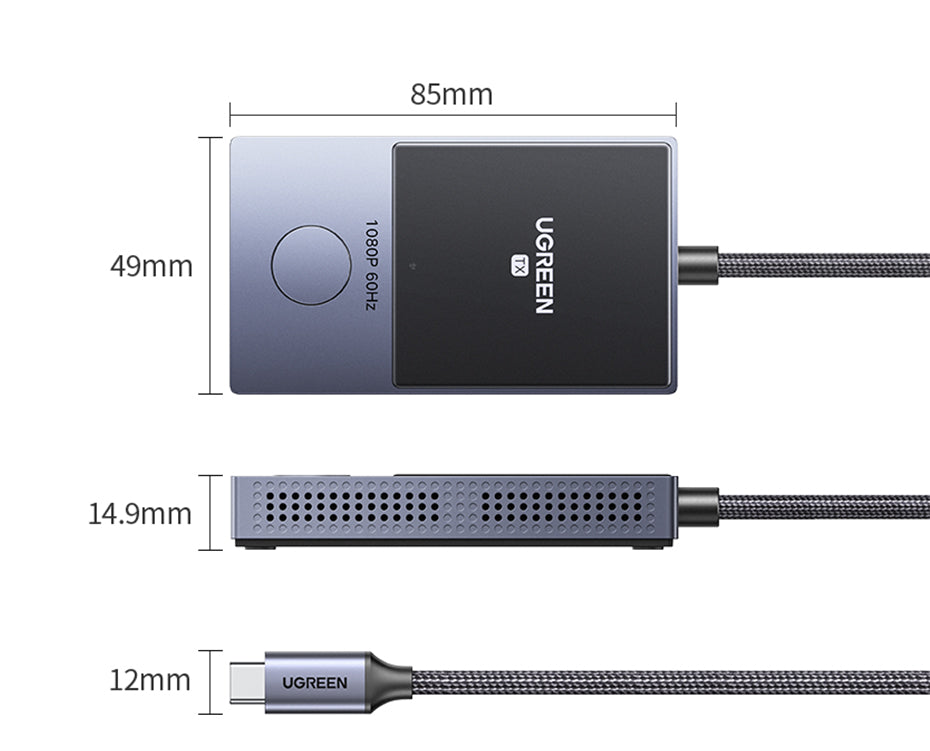 UGREEN 35031A 5G Wireless 1080P HDMI Extender 30 Meters Long Distance Transmission Video Transmitter & Receiver Kit 5G Transmits Point to Point Connection Model: 35031A