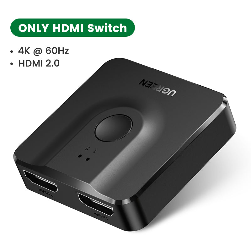 UGREEN HDMI / Displayport Switch 4K 60Hz HDMI/DP 2.0 Splitter Switcher 2 in 1 Out/1 in 2 Out, Bi-Directional HDMI/DP Box Compatible with Switch, PS5 PS4, Xbox, Monitor, Fire Stick