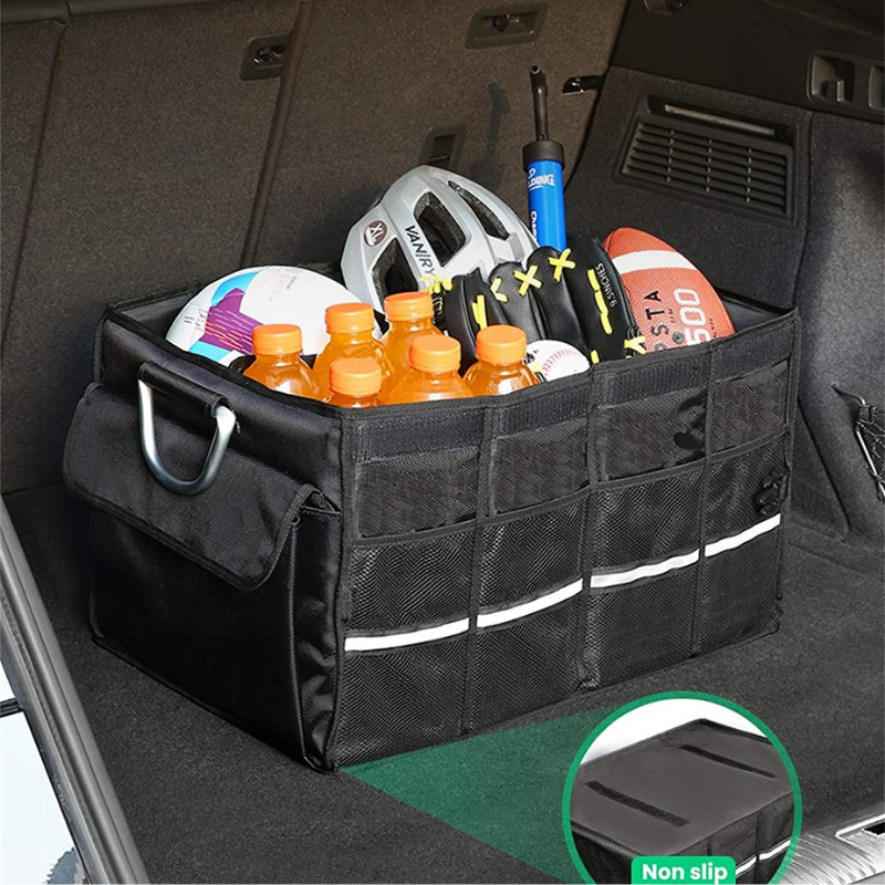 UGREEN Car Boot Organizer, 55L Waterproof Foldable Storage Tidy Box Trunk Organizer Bag with Lid Cover Oxford Fabric 1680D for Boot Maintenance, Shopping Bags, Bottles, Hiking Shoes, Camping Stuff