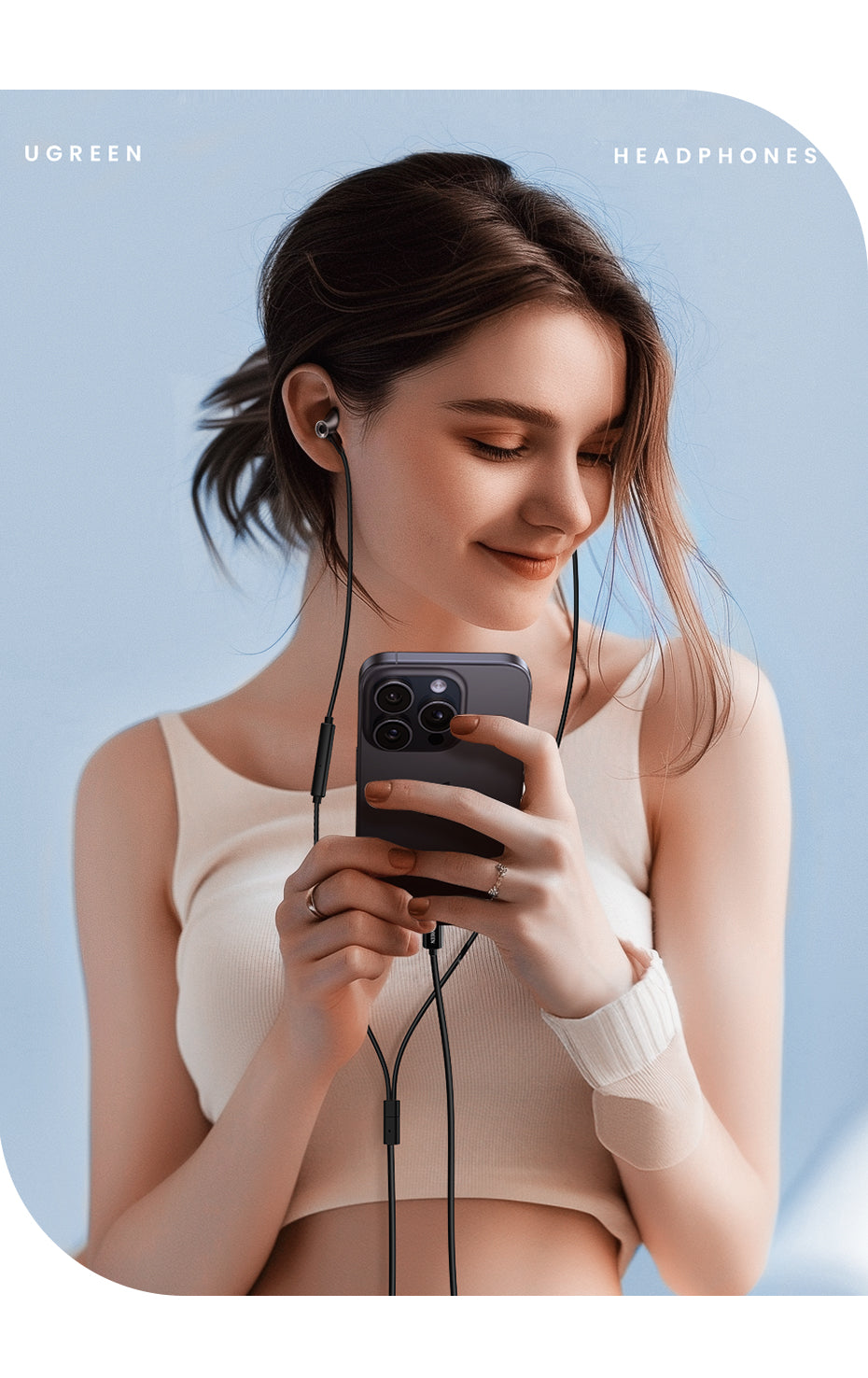 UGREEN In-Ear Earphones 3.5mm Type C Stereo Bass Wired Headphones HIFI Earphones with Mic for Samsung S24 S23 Ultra iPhone 15 Pro Max