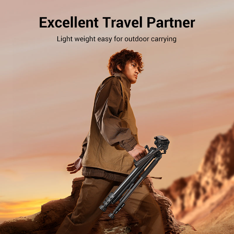 UGREEN Professional Tripod for Phone & Camera,360 Degree Portable Tripod Floor Stand Selfie Photography Record Video Livestream Adjustable height