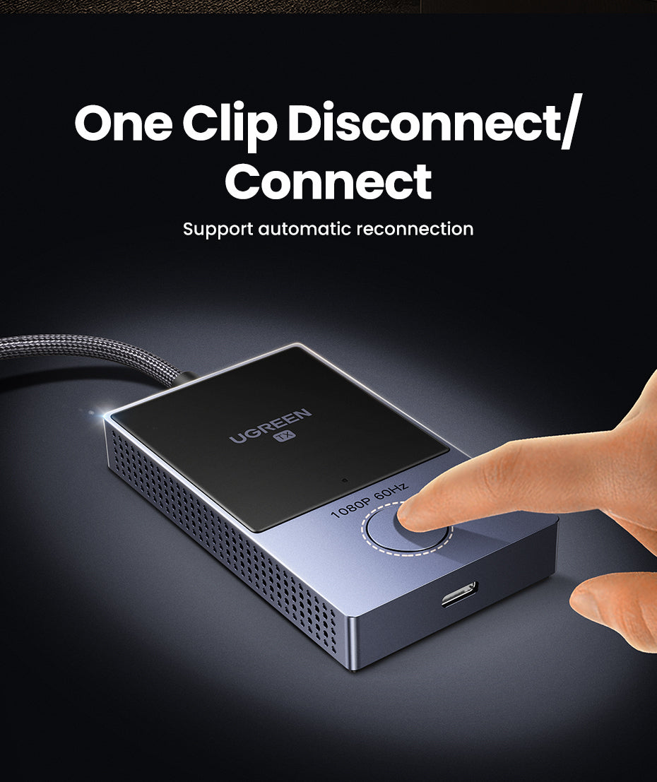 UGREEN 35031A 5G Wireless 1080P HDMI Extender 30 Meters Long Distance Transmission Video Transmitter & Receiver Kit 5G Transmits Point to Point Connection Model: 35031A