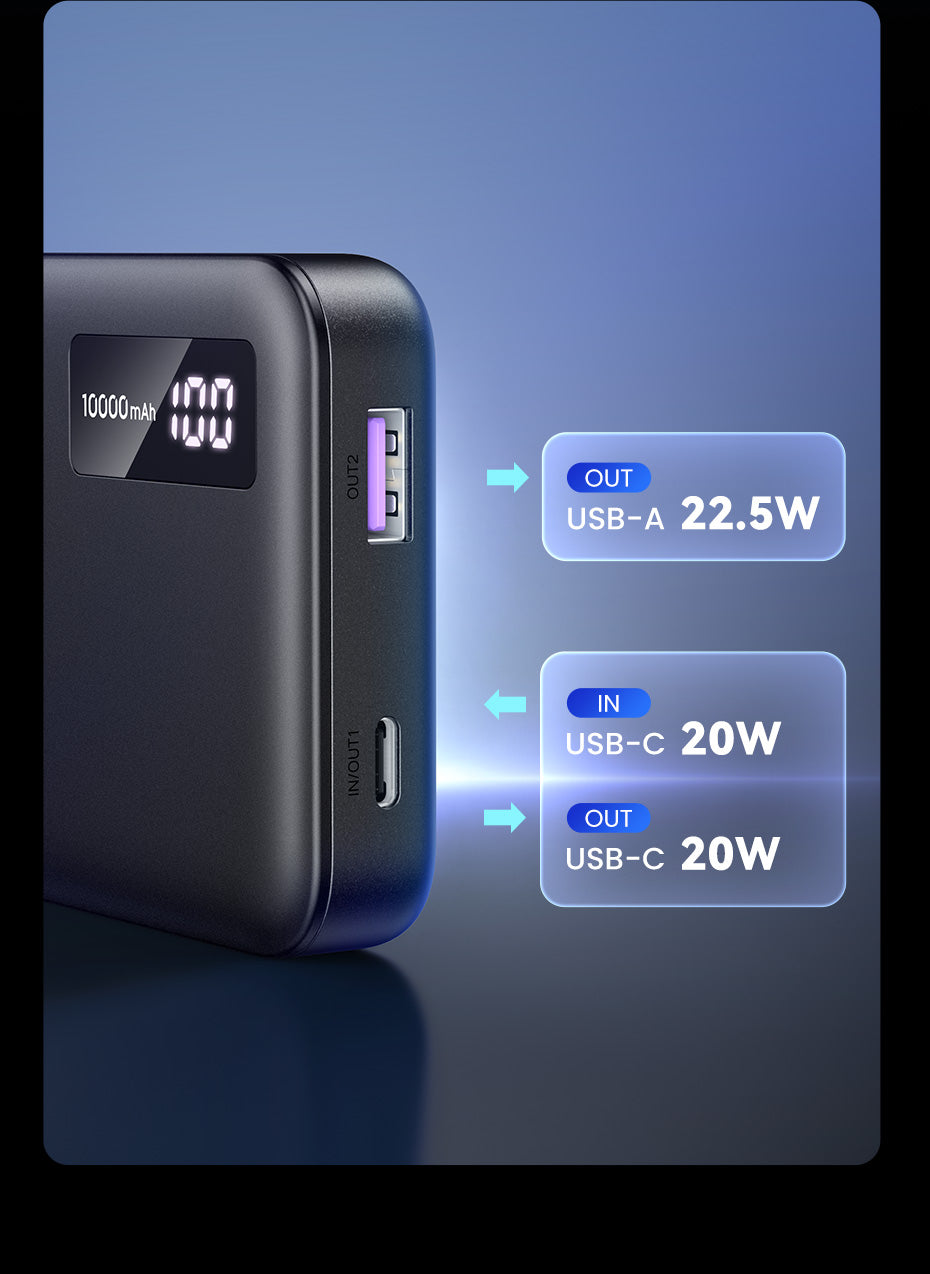 UGREEN PB311 10000mAh/20000mAh PD 20W SCP 22.5W QC 18W Power Bank USB Type C Portable Charger Compatible for iPhone Samsung Pixel iPad
