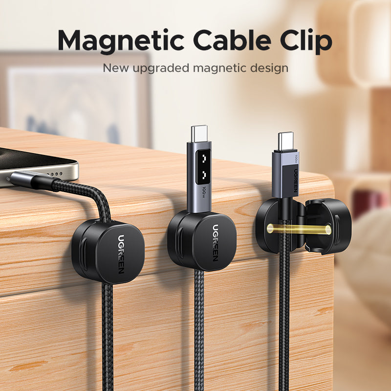 UGREEN 3Pcs Cable Clips Organizer Silicone USB Cable Winder Flexible Cable Management Clips Cable Holder For Mouse Headphone Earphone For Desk Car Wall Cable Fixer Organizer