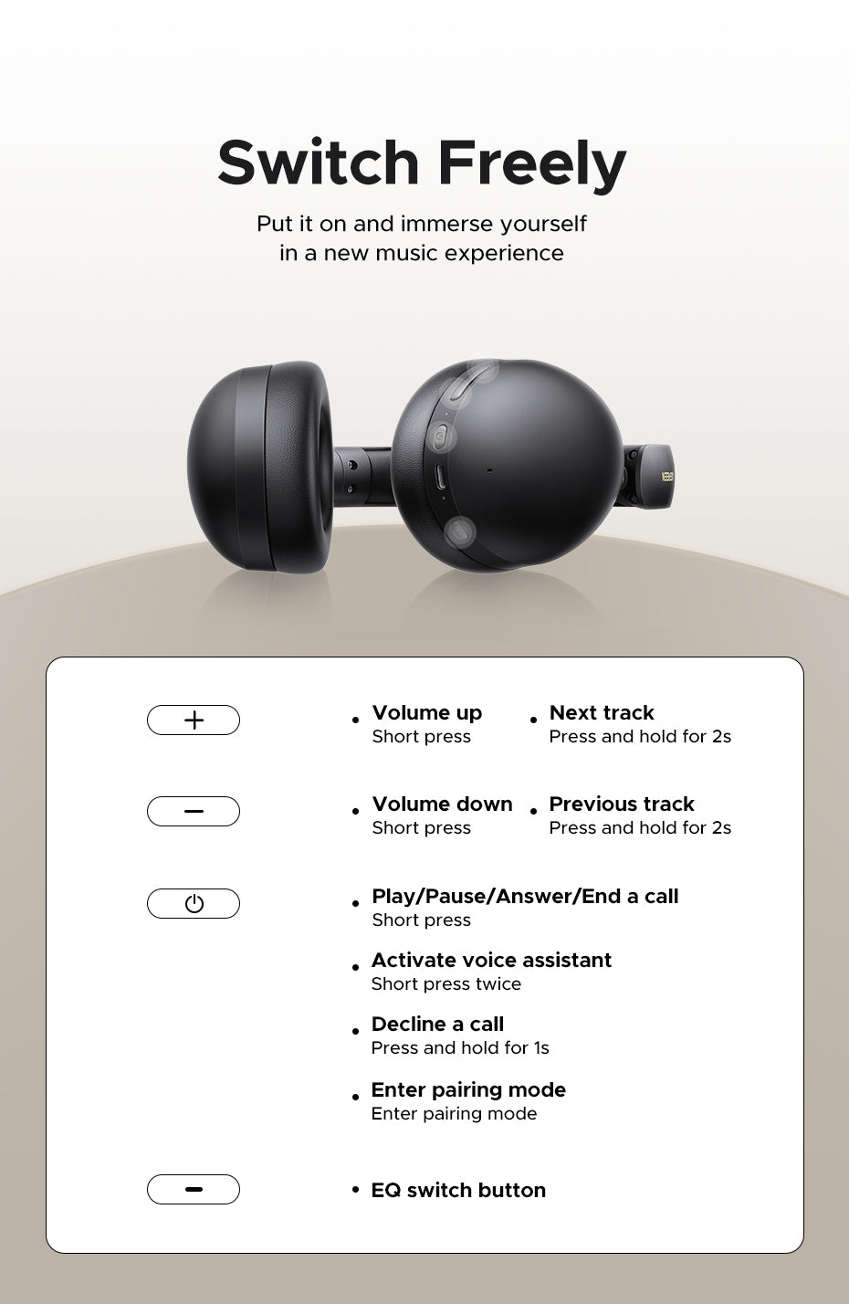 UGREEN HP205 Hi-Res Hitune Studio Max2 ANC Wireless Bluetooth 5.4 Earphones Over The Ear Noise Cancelling Headphone