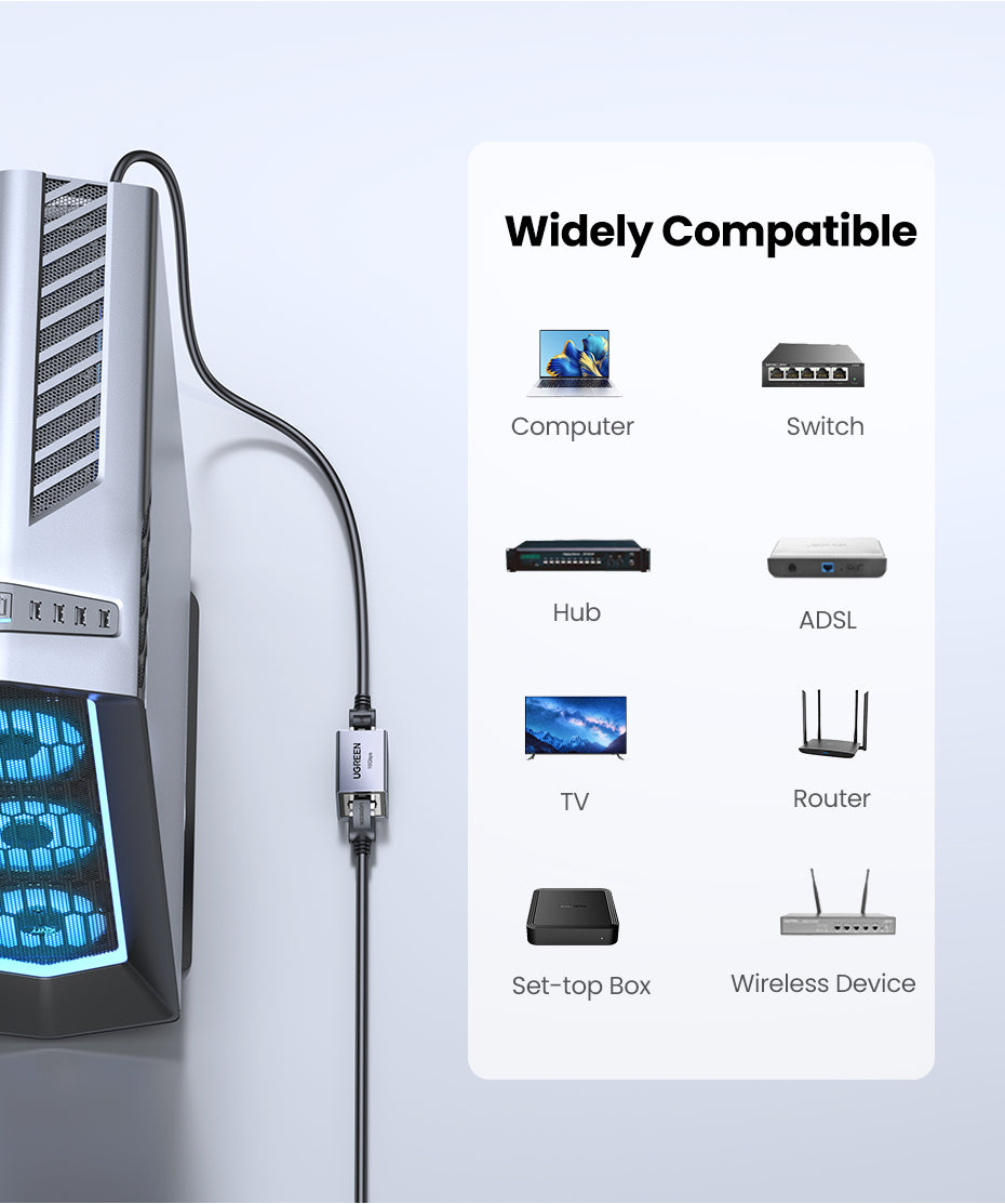 UGREEN Network Connector RJ45 10Gbps Extend Network Signal For Eterna Cable Cat8 7 6A 6 5E
