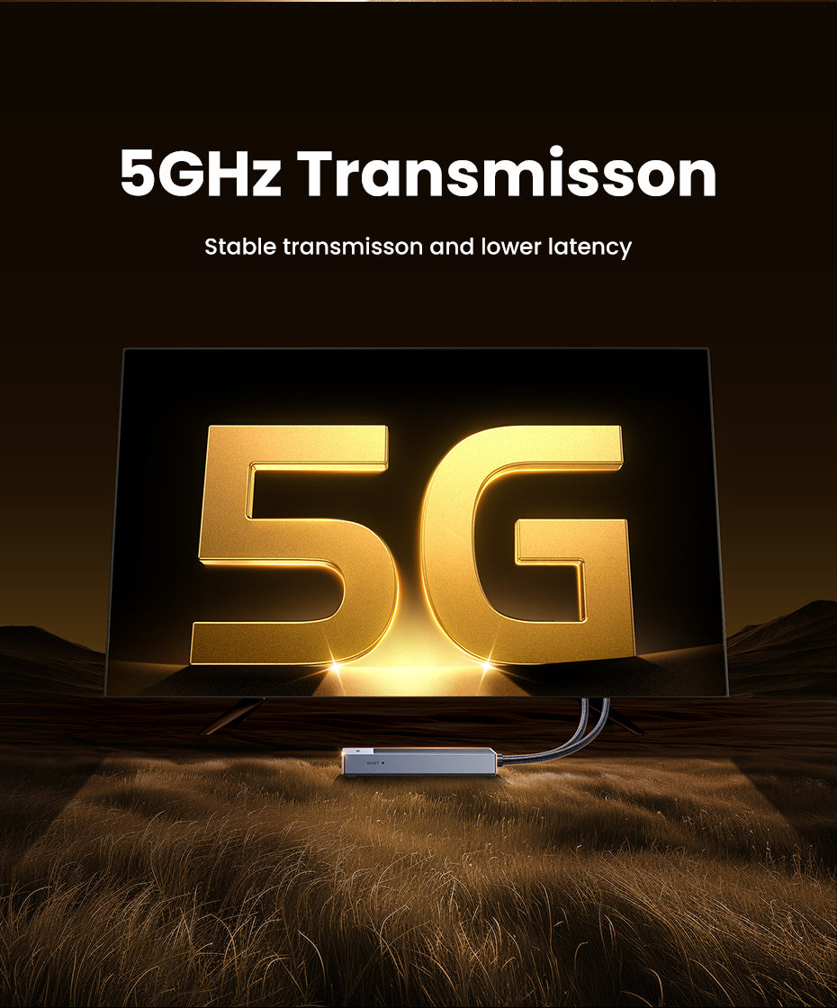 UGREEN 35031A 5G Wireless 1080P HDMI Extender 30 Meters Long Distance Transmission Video Transmitter & Receiver Kit 5G Transmits Point to Point Connection Model: 35031A