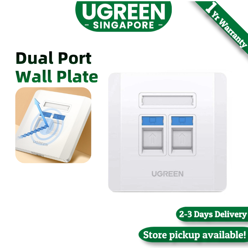 Ugreen Ethernet Wall Plate, Single Port / Dual Port Wall PlateCat6 Keystone Female to Female