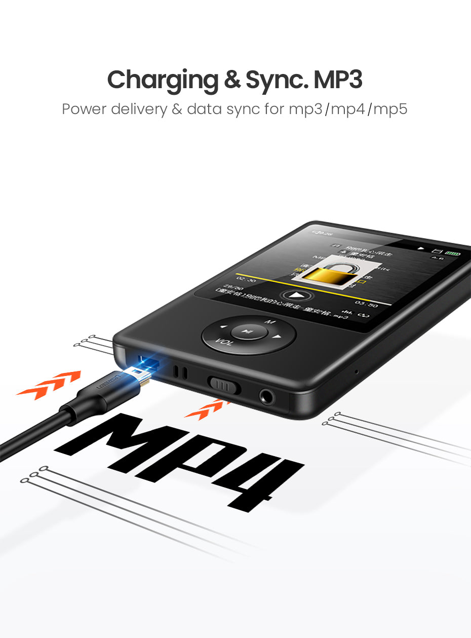 UGREEN USB 2.0 A Male to 5-Pin Mini B Fast Data Charger Cable for MP3 MP4 Players Tablets GPS Digital Camera HDD Dash Cam