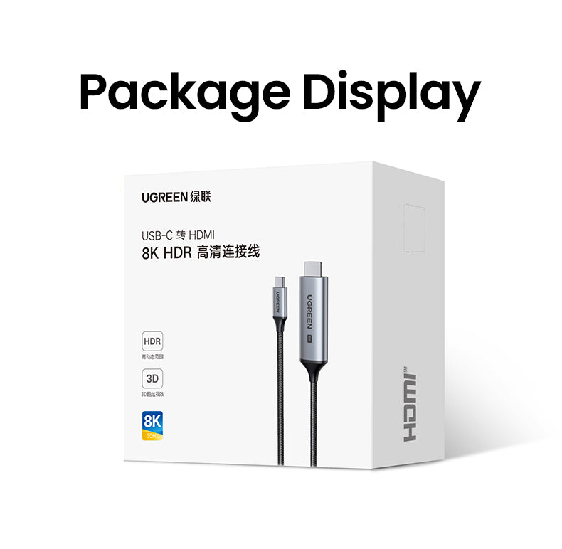 UGREEN 90451 USB C to HDMI Cable 8K 60HZ USB Type C Thunderbolt 3 HDMI Adapter Braided Cord