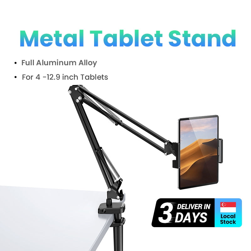 UGREEN Phone Holder Tablet Stand Mount 360 Rotation Adjustable Lazy Cellphone Clip Aluminum for Bed Long Arm
