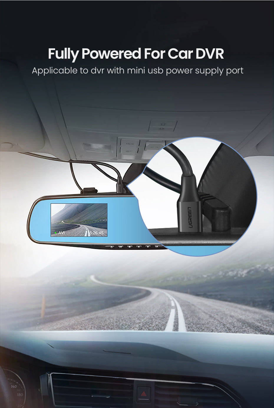 UGREEN USB 2.0 A Male to 5-Pin Mini B Fast Data Charger Cable for MP3 MP4 Players Tablets GPS Digital Camera HDD Dash Cam