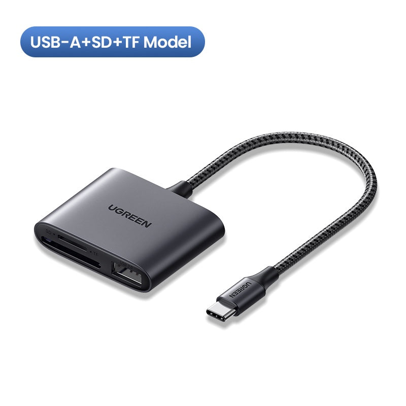 UGREEN USB C to SD Card Reader, 3 in 1 Micro SD Memory Card Reader Adapter 2TB Capacity Compatible for Camera, MacBook Pro/MacBook Air/iPad Pro 2020, Galaxy S20/Note 20, and More Type C Devices