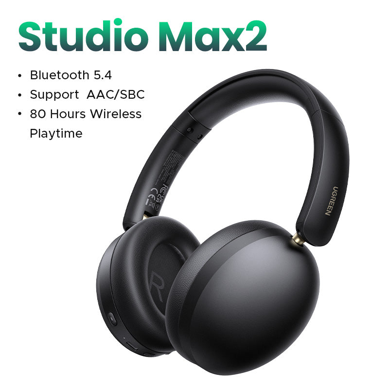 UGREEN HP205 Hi-Res Hitune Studio Max2 ANC Wireless Bluetooth 5.4 Earphones Over The Ear Noise Cancelling Headphone