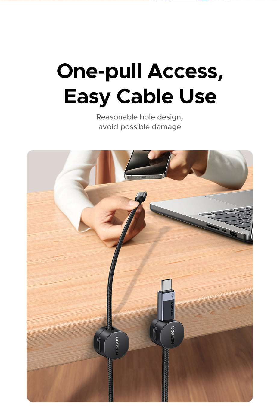 UGREEN 3Pcs Cable Clips Organizer Silicone USB Cable Winder Flexible Cable Management Clips Cable Holder For Mouse Headphone Earphone For Desk Car Wall Cable Fixer Organizer
