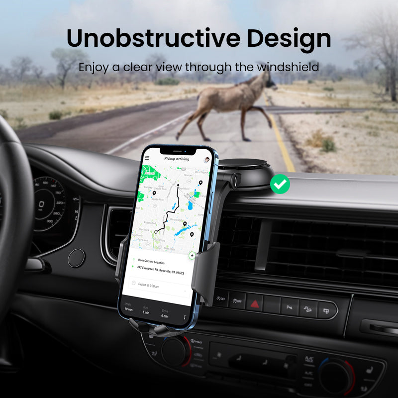 UGREEN Phone Holder for Car Windscreen Mobile Dashboard Mount Gravity Suction Cup Sticky Cradle Long Arm Clamp for iPhone , Samsung Galaxy S22 ,Huawei , Xiaomi, Oneplus