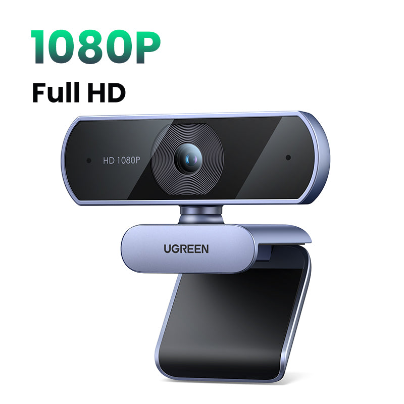 UGREEN HD Webcam with Microphone, 2 Mics Clear Stereo Audio, 1080P FHD USB Web Camera, for Live Streaming, Conferencing, Video Calling, Gaming