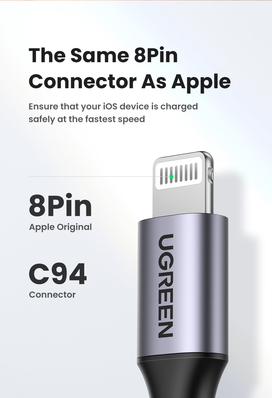 UGREEN MFI PD 20W Charger USB C Type-C to Lightning Cable Nylon Braided Fast Charger Data Sync