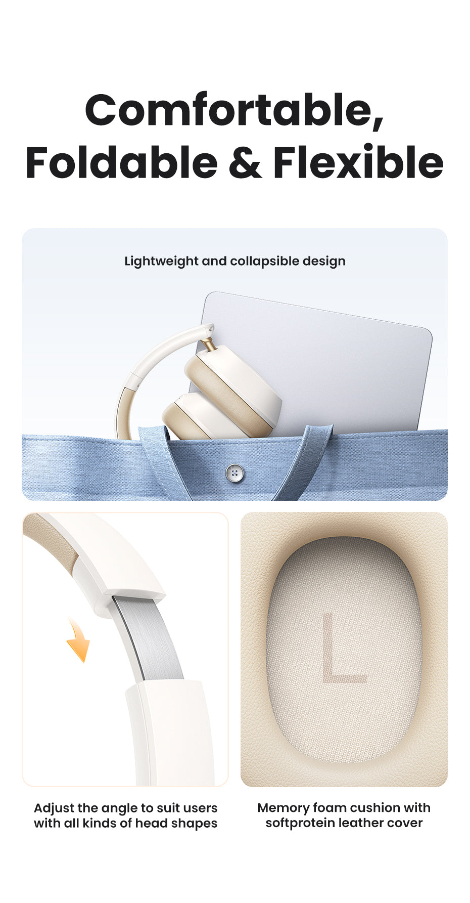 UGREEN Hi-Res Hitune Max5c ANC Wireless Bluetooth Earphones Over The Ear Noise Cancelling Headphone