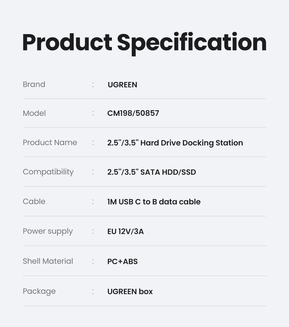 UGREEN Hard Drive Docking Station USB 3.0 to SATA Adapter External UASP Enclosure Hard Disk Caddy Reader 2-Bay Cloning Kit For 2.5/3.5 SATA HDD SSD,Windows,Mac OS,Linux,PS4,Xbox One