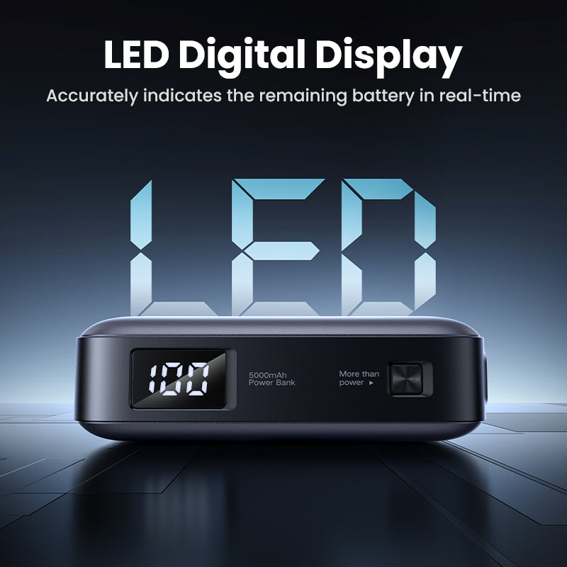 UGREEN 5000mAh Powerbank Portable Charger 22.5W Built-In USB-C Power Bank with LED Display PD USB C Mini Power Bank Fast Charging Battery Powerbank Compatible Android iPhone Samsung Huawei Honor Xiaomi