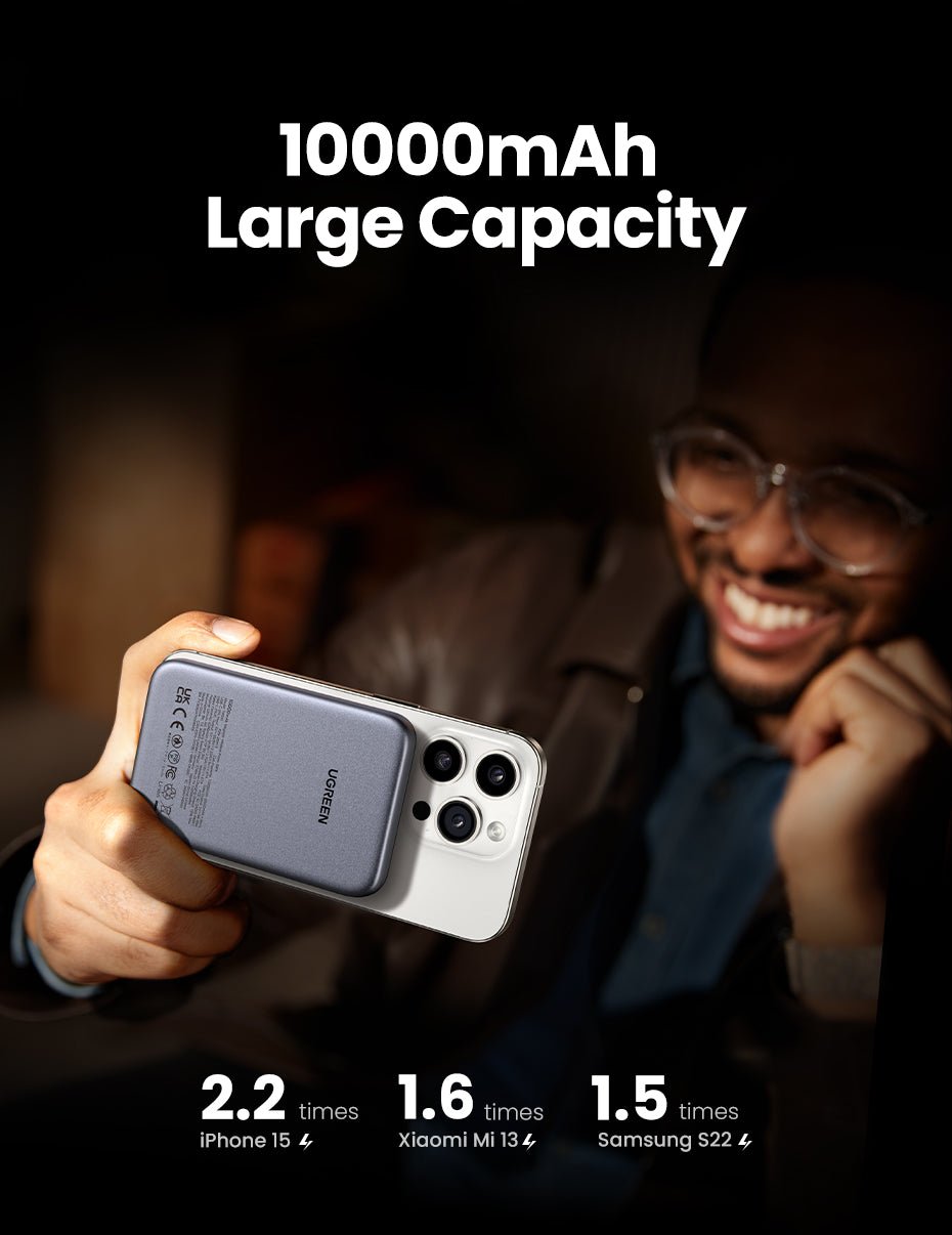 UGREEN 10000mAh PD 20W/30W Powerbank USB Type C Magnetic 15W Qi2 Wireless Charging Power Bank Portable Charger Compatible for iPhone 16 15 Pro Max iPhone 16 15 Plus Airpods Samsung S25 Ultra S24 Pixel Huawei Honor Xiaomi 36Wh